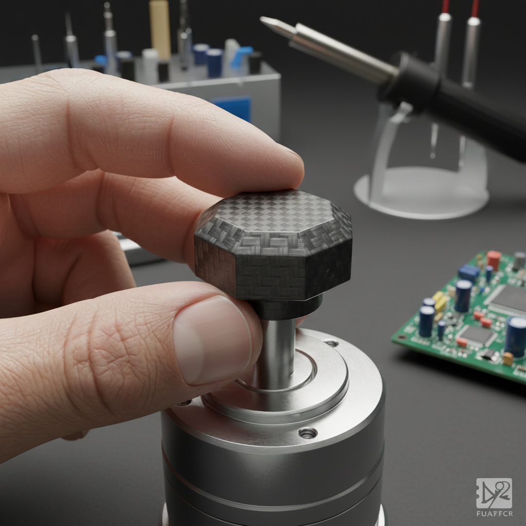 Carbon fiber 3D printed knob tested on metal shaft