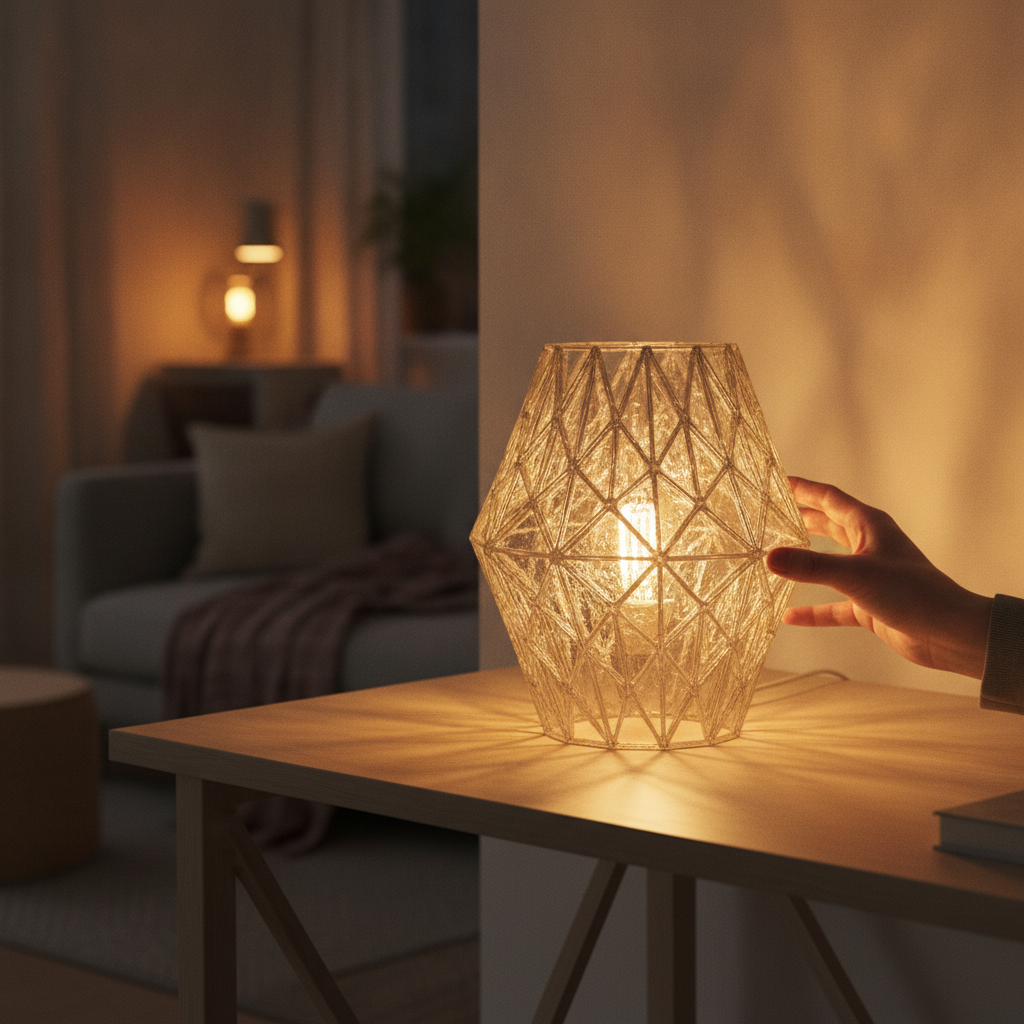 Illuminated translucent 3D printed lampshade