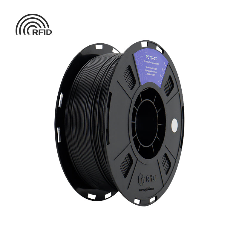 QIDI PETG-CF 1 kg black filament spool with RFID icon
