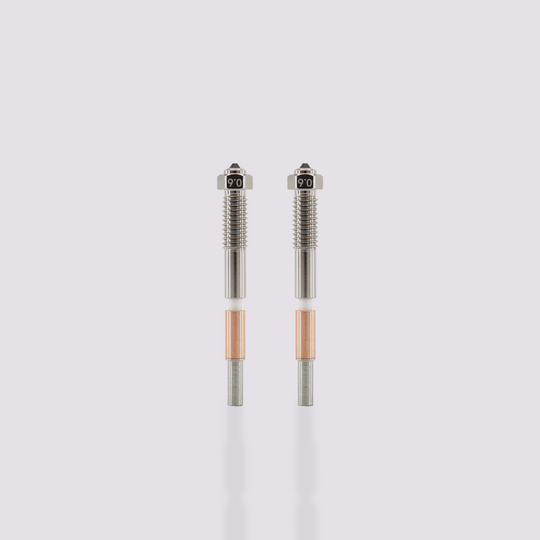 Two Q2 bimetal nozzles with 0.6 mm marking