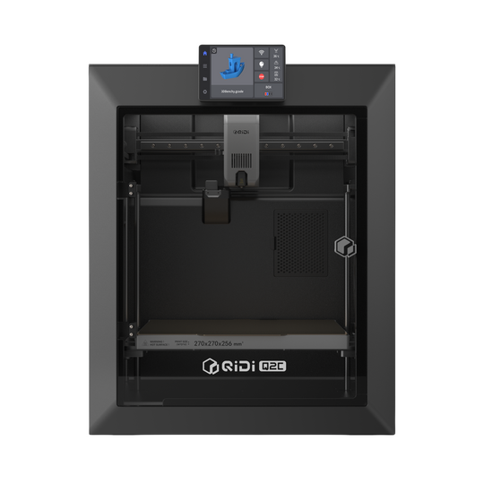 QIDI Q2C entry-level 3D printer front view with touchscreen and 270x270x256mm build volume.