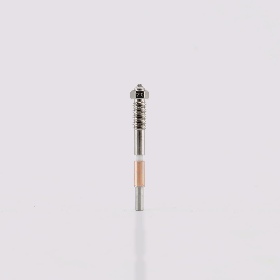 Q2 Tungsten Carbide Bimetal nozzle, 0.4 mm. All-metal integrated design for durable, precise 3D printing.